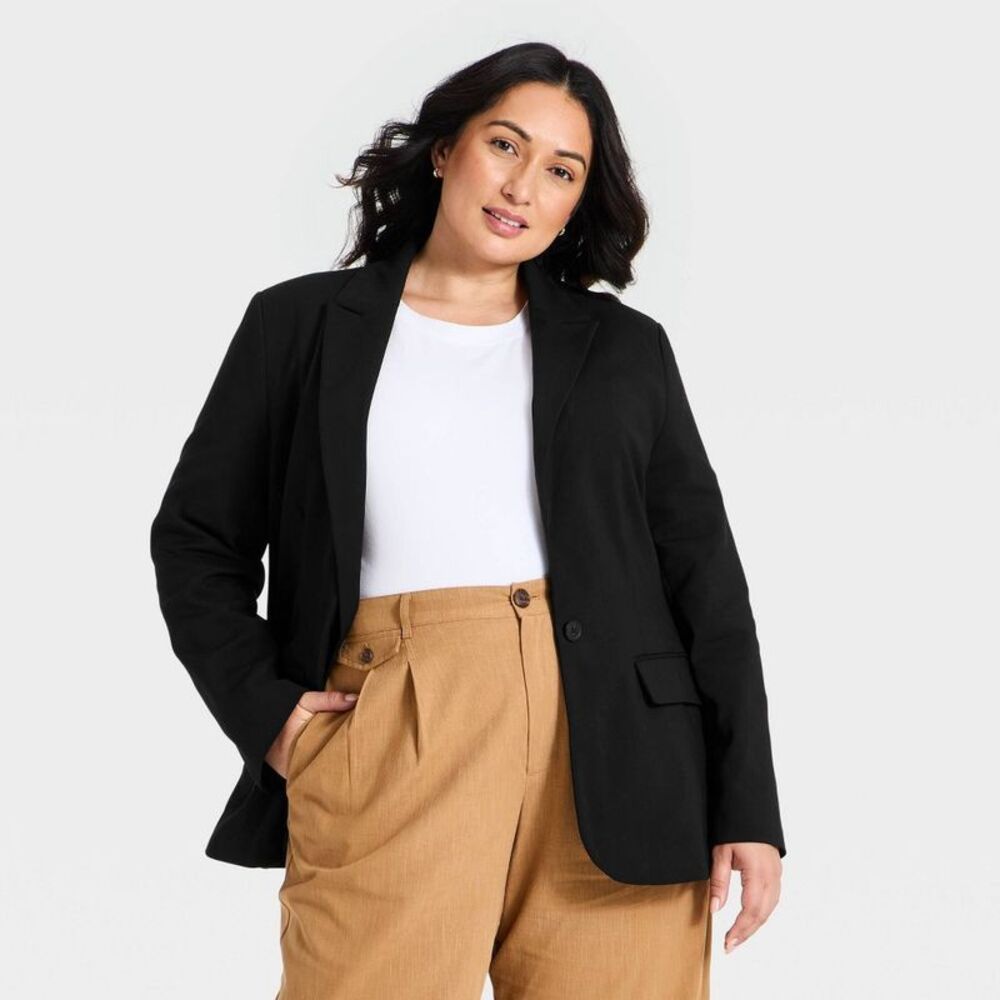 Women's Long Sleeve Blazer - A New Day Black XXL